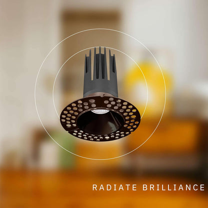 P-6353 2 Inch Trimless Round Bronze 14W-8W 1200-750 Lumens 5CCT Recessed Light
