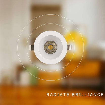 P-5893 4 Inch Deep Round White Smooth 15W 1100 Lumens 5CCT Recessed Light