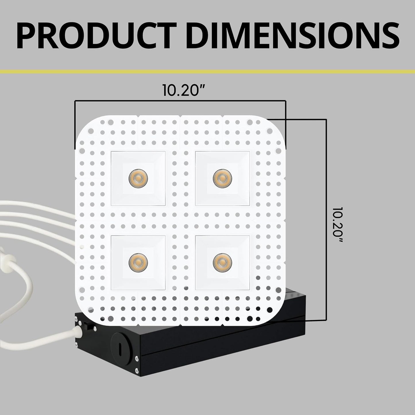 P-7394 2 inch Trimless Quadruple Head Square White 32W, 2800 Lumens, 5CCT Recessed Light