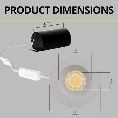 P-7521 3 inch Round White, 8W, 800 Lumens, 5CCT Recessed Light