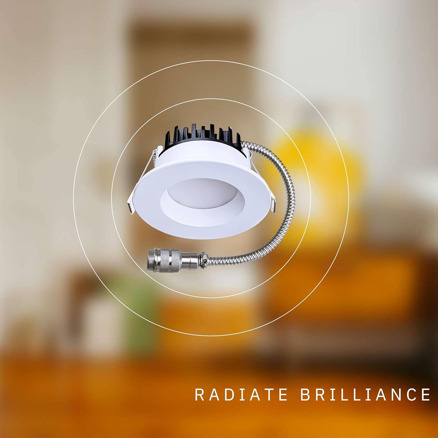 P-6401 3 Inch Slim Round White Finish 15W-10W=120W-80W, 1050-800 Lumens 5CCT Recessed Light