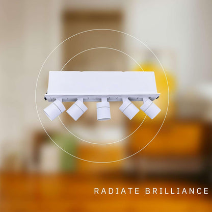 P-6634 2 Inch 5 Head Retractable, White Finish 15 Watts, 980 Lumens 5CCT Recessed Light