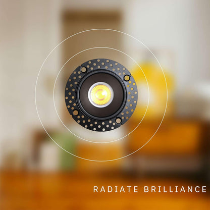 P-5437 2 Inch Trimless Black Round 15W 1000 Lumens 5CCT Recessed Light