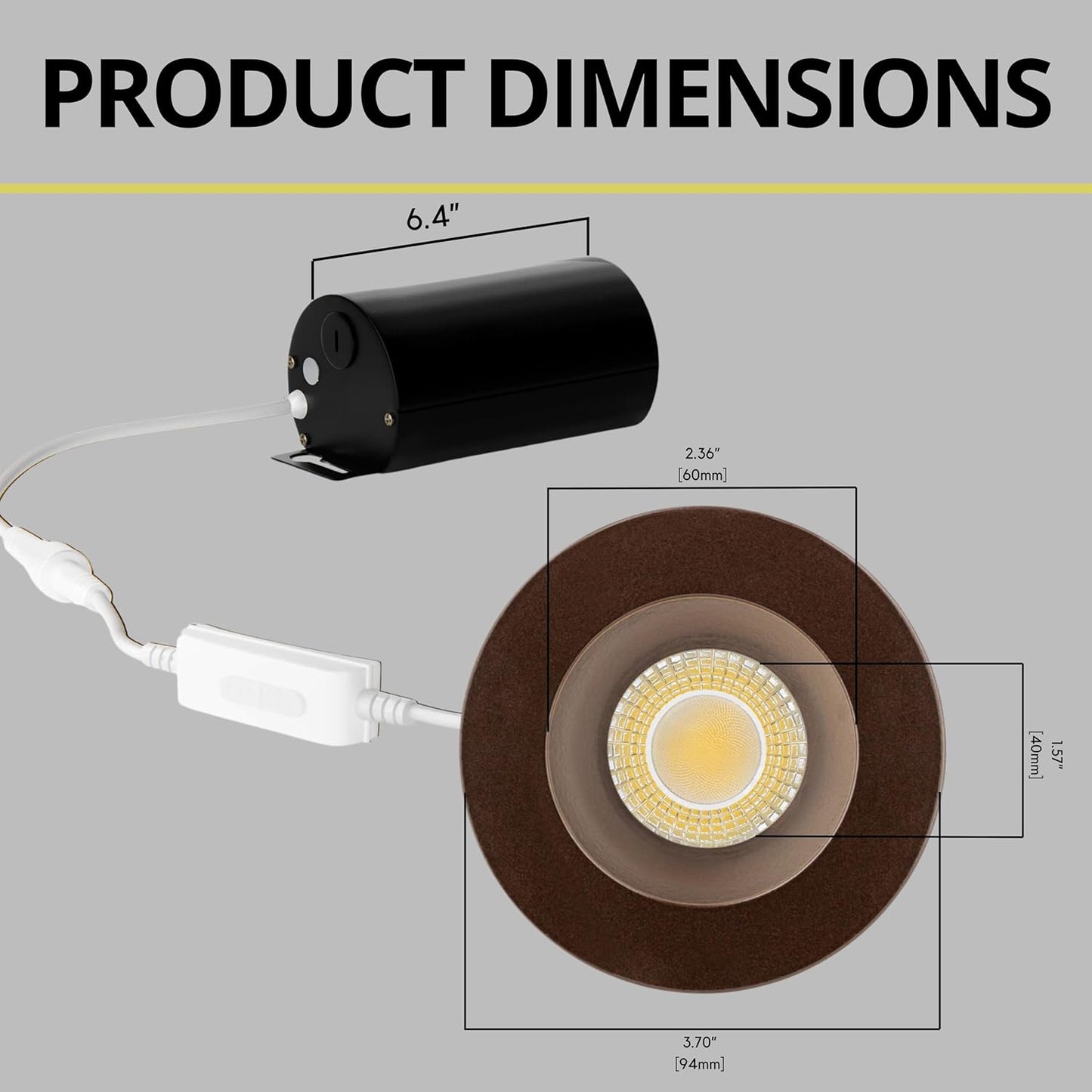 P-7527 3 inch Round Bronze, 8W, 800 Lumens, 5CCT Recessed Light