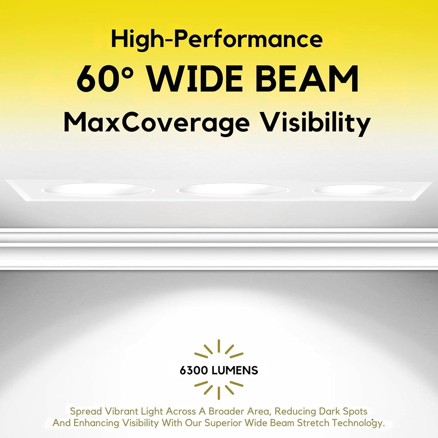 P-7432 3 inch Trimless 3 Head Round White HO, 72W, 6300 Lumens, Non-IC, 5CCT Recessed Light