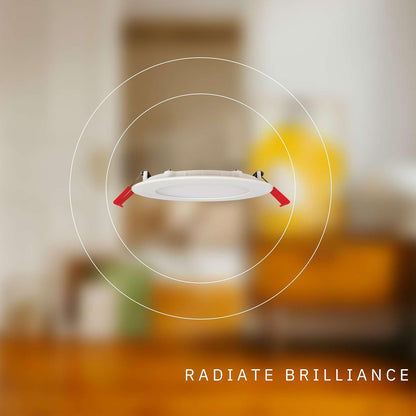 P-5852 4 Inch Round White 11W 850 Lumens Warm White 3000K Slim Light