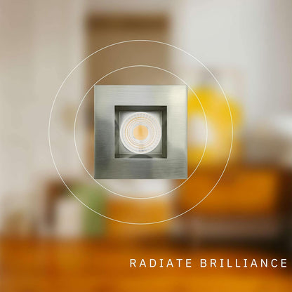 P-6457 4 Inch Square, Brushed Nickel Finish 15 Watts, 1550 Lumens 5CCT Recessed Light