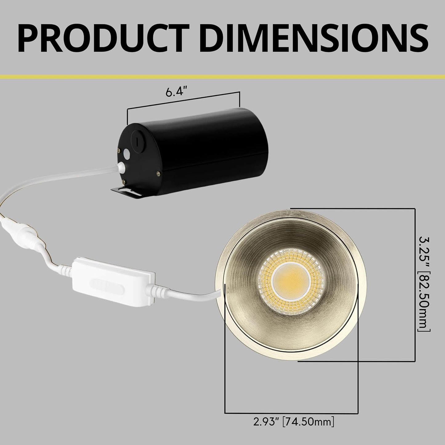 P-7082 3 Inch Millwork Trimless Round Brushed Nickel HO 15W, 1400 Lumens 5CCT Recessed Light