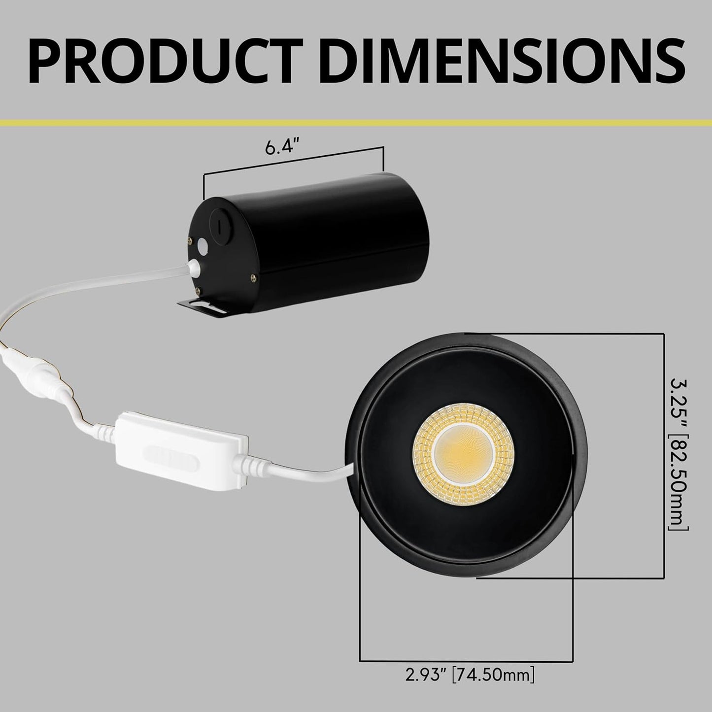 P-7080 3 Inch Millwork Trimless Round Black HO 15W, 1400 Lumens 5CCT Recessed Light