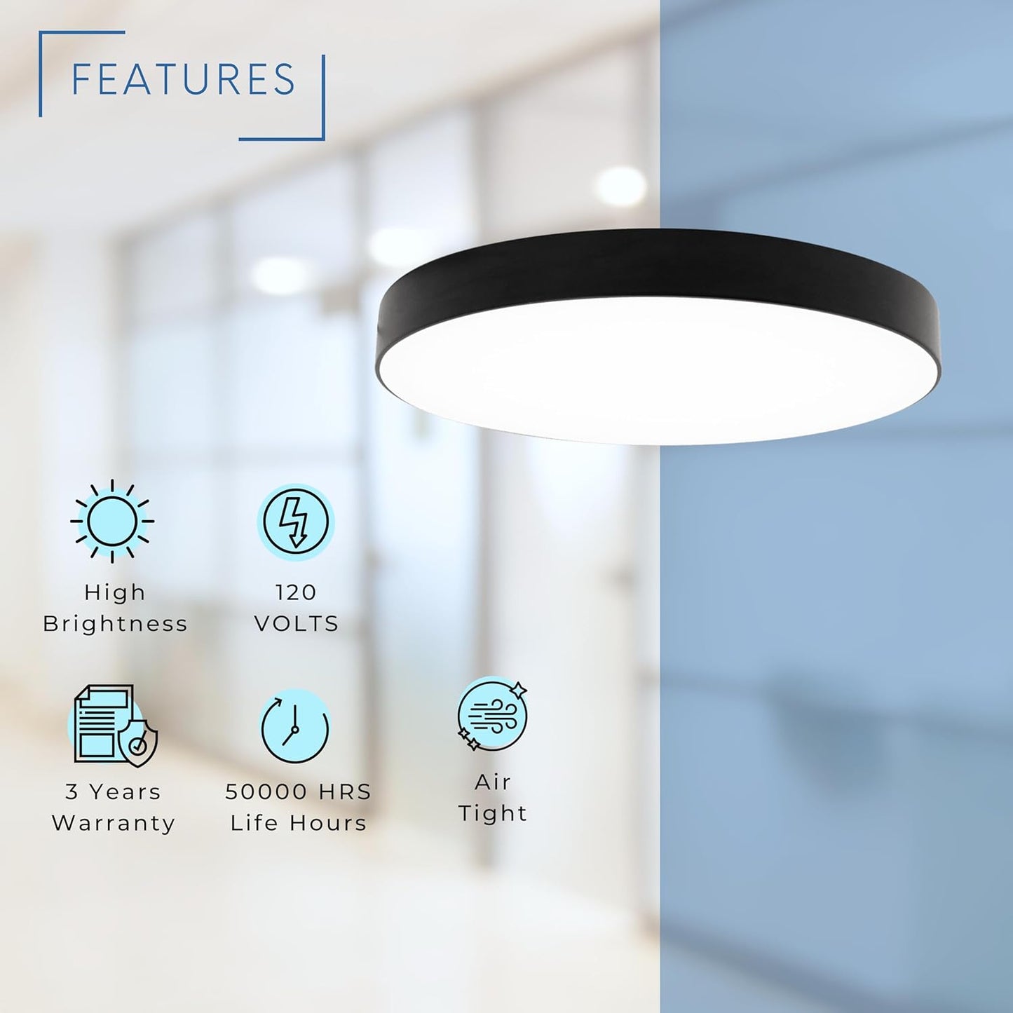 P-6327 11 Inch Edgeless Round Black 20W 2000 Lumens 5CCT Recessed Light