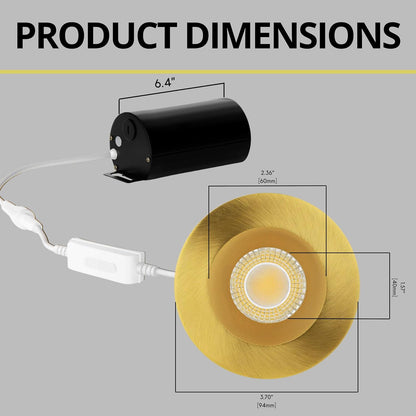 P-7531 3 inch Round Brushed Brass, 8W, 800 Lumens, 5CCT Recessed Light