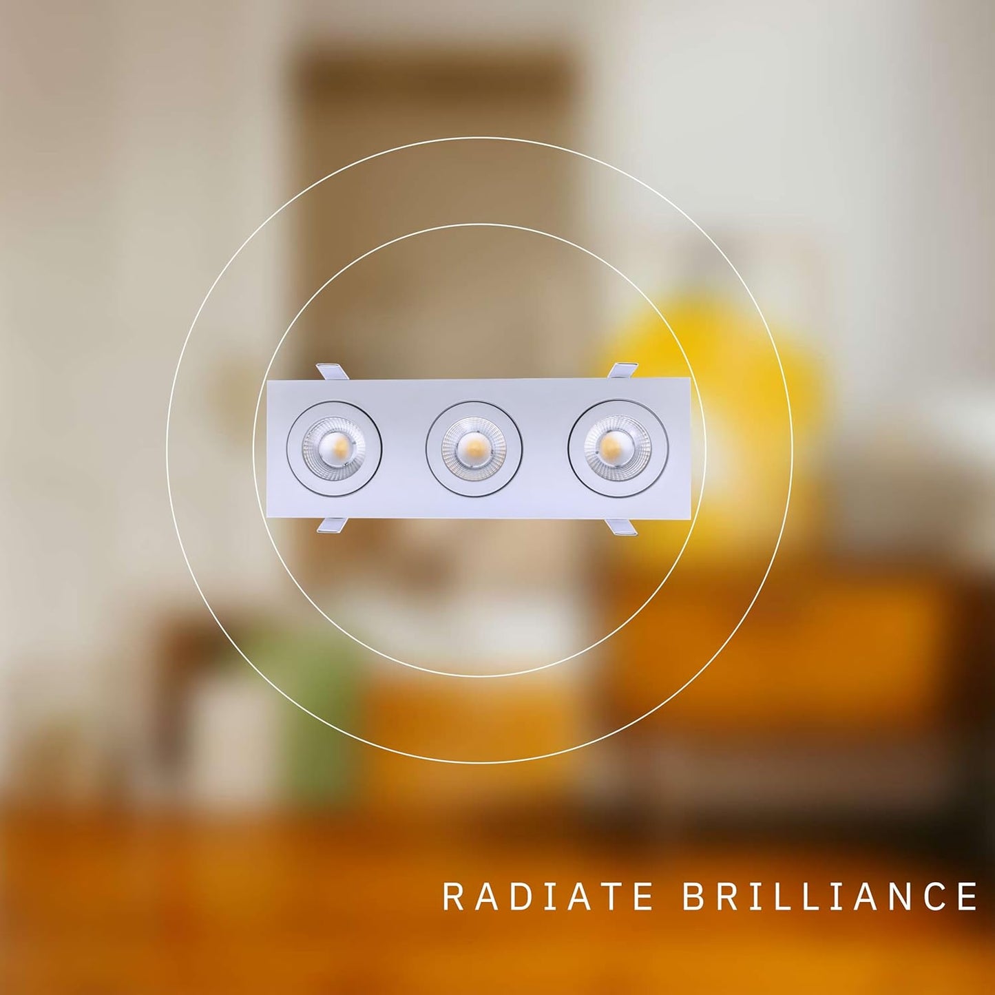 P-6553 3.5 Inch 3 Head Multiple Gimbal, White Finish 27 Watts, 2400 Lumens 5CCT Recessed Light