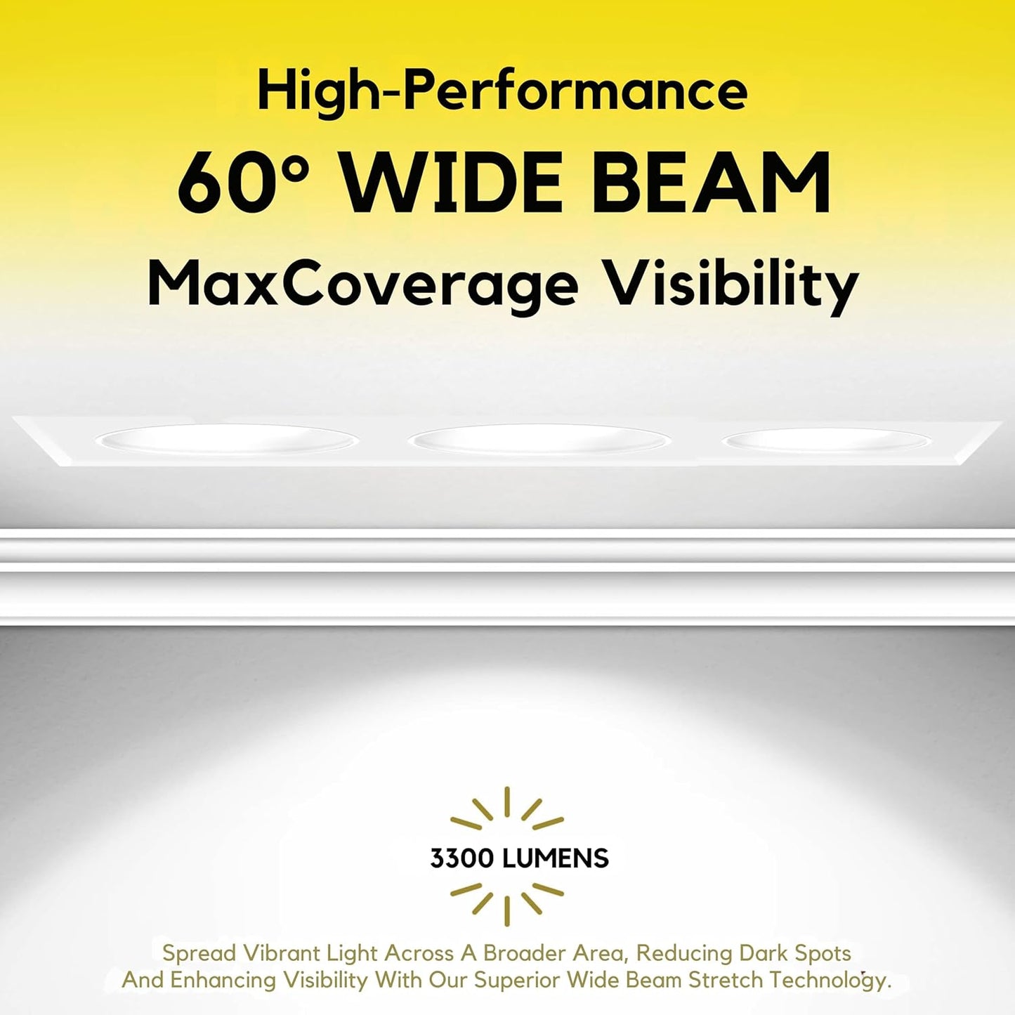 P-7383 1.5 inch Trimless 3 Head Square White HO, 45W, 3300 Lumens, 5CCT Recessed Light