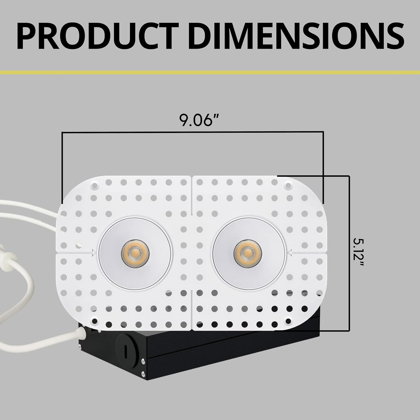 P-7386 2 inch Trimless 2 Head Round White 16W, 1400 Lumens, 5CCT Recessed Light