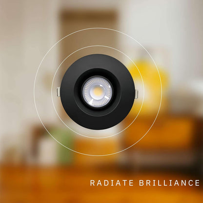 P-6393 3.5 Inch Regress Gimbal Round Black 14W=125W, 1400 Lumens 5CCT Recessed Light