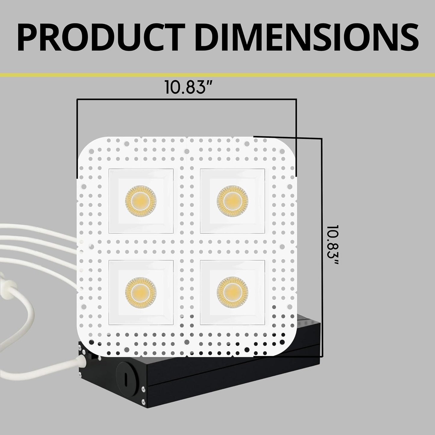 P-7421 3 inch Trimless Quadruple Head Square White 36W, 3400 Lumens, 5CCT Recessed Light