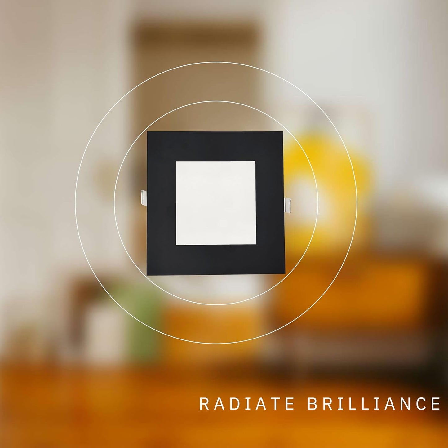 P-5158 6 Inch Square Black 18W 1400 Lumens 5CCT Slim Ultra-Thin light