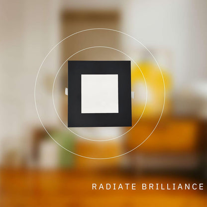 P-5158 6 Inch Square Black 18W 1400 Lumens 5CCT Slim Ultra-Thin light