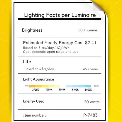 P-7483 6 inch Flat Gimbal Round White, 20W, 1800 Lumens, 5CCT Recessed Light
