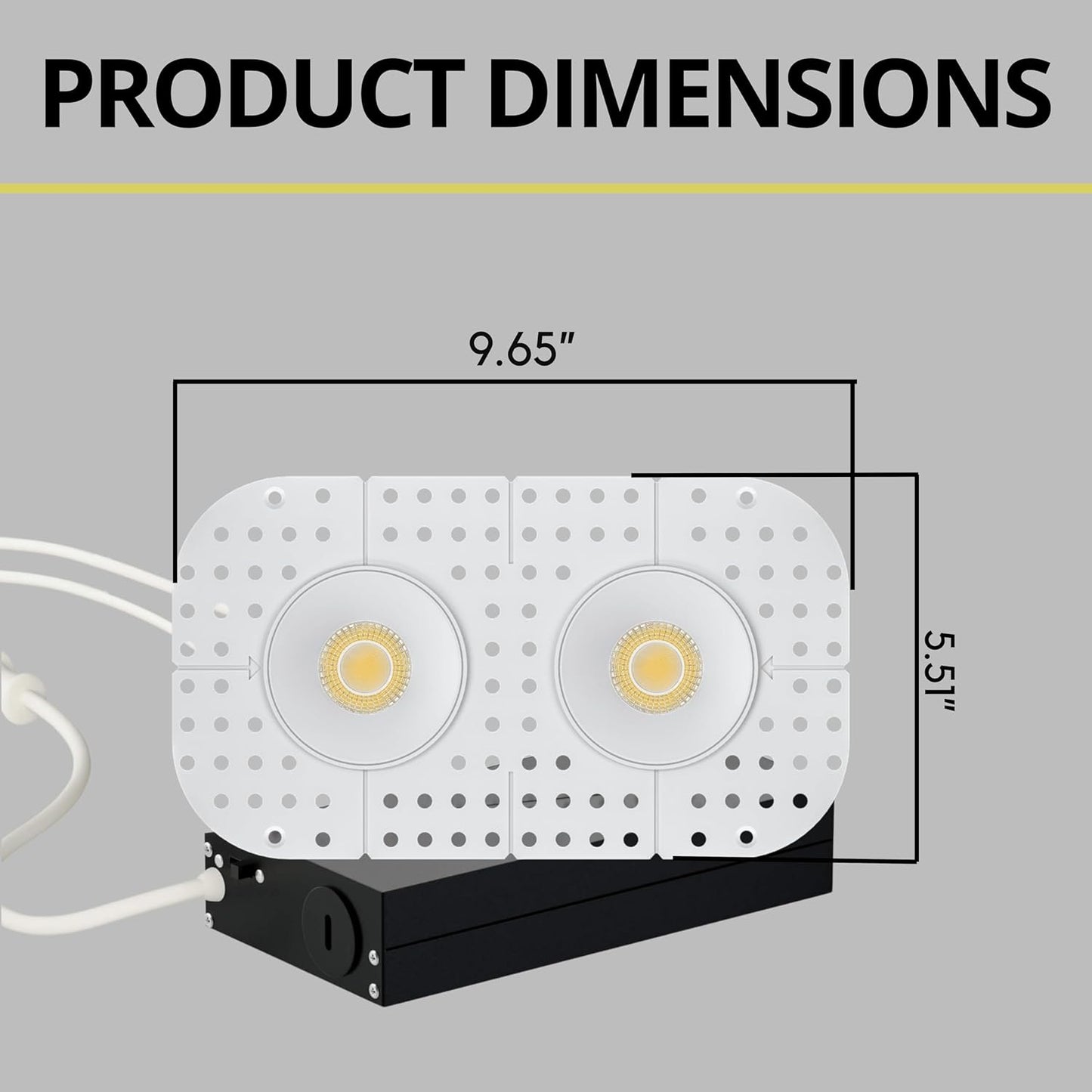 P-7422 3 inch Trimless 2 Head Round White HO, 30/40W, 2800/4200 Lumens, 5CCT Recessed Light