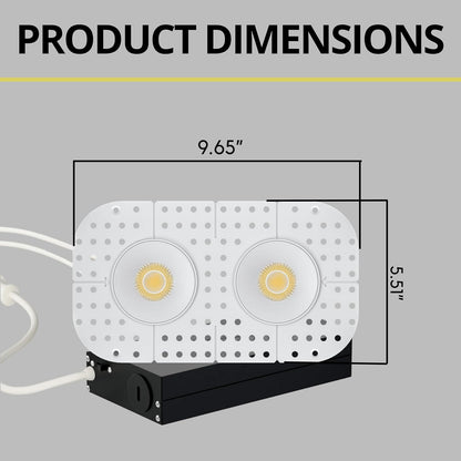 P-7422 3 inch Trimless 2 Head Round White HO, 30/40W, 2800/4200 Lumens, 5CCT Recessed Light