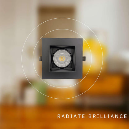 P-6090 6 Inch Square Black 22W 2200 Lumens 5CCT Gimbal Light