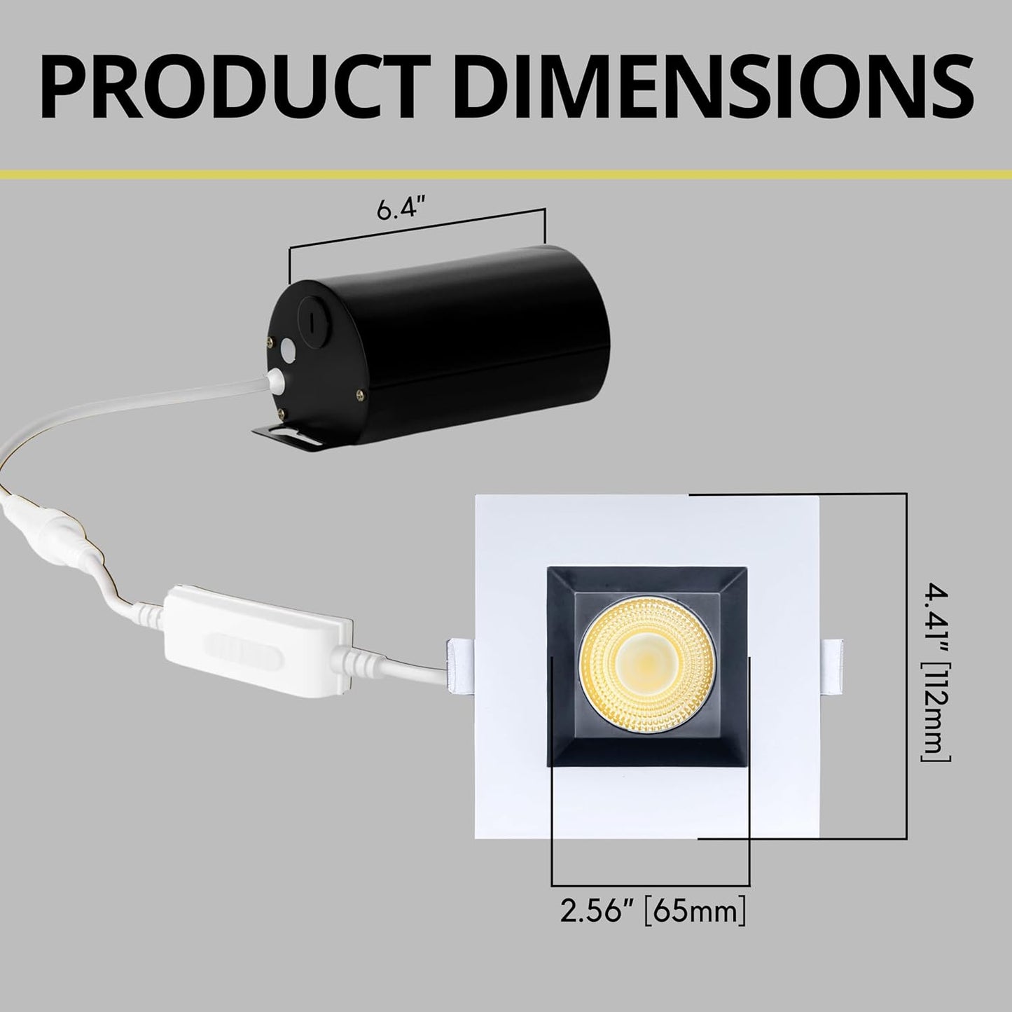 P-7127 3.5 inch Square Two-Tone 15-9W, 1400-900 Lumens 5CCT Recessed Light