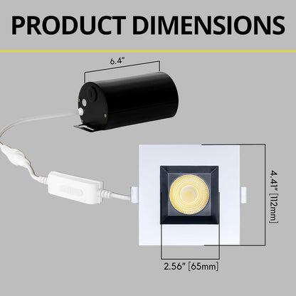 P-7127 3.5 inch Square Two-Tone 15-9W, 1400-900 Lumens 5CCT Recessed Light