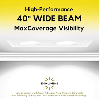 P-7413 3 inch Trimless 2 Head Round White 18W, 1700 Lumens, 5CCT Recessed Light