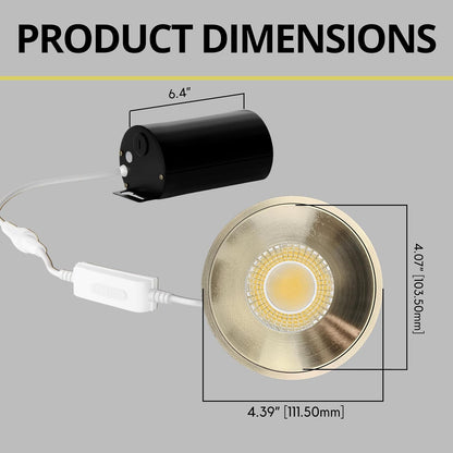 P-7103 4 Inch Millwork Trimless Round Brushed Nickel 32-20W, 3000-2000 Lumens 5CCT Recessed Light