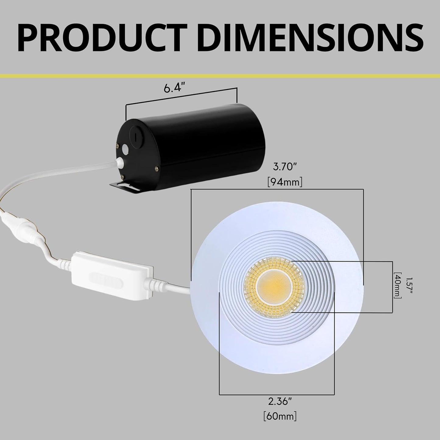 P-7479 3 inch Baffle Round White, 9W, 850 Lumens, 5CCT Recessed Light