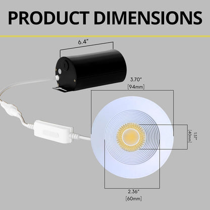 P-7479 3 inch Baffle Round White, 9W, 850 Lumens, 5CCT Recessed Light