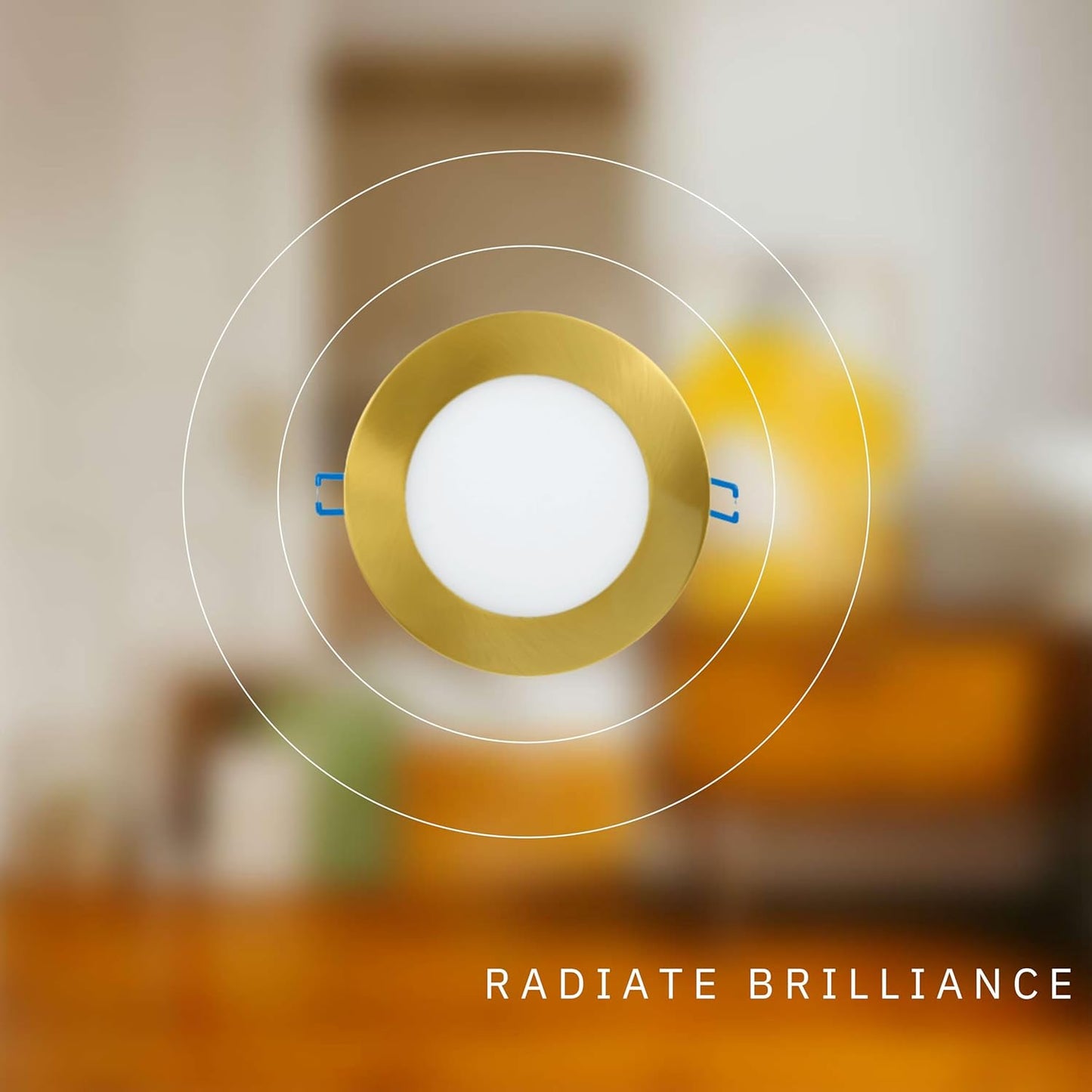 P-5884 5 Inch Round Brushed Brass 14W 1050 Lumens 5CCT Slim Ultra-Thin Light