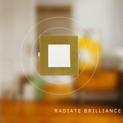 P-5890 6 Inch Square Brushed Brass 18W 1400 Lumens 5CCT Slim Ultra-Thin Light