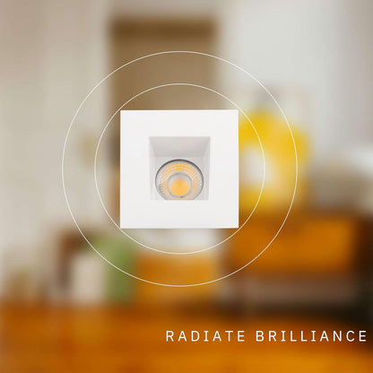 P-6020 3 Inch Wall Wash White Square 15W 1400 Lumens 5CCT Recessed Light