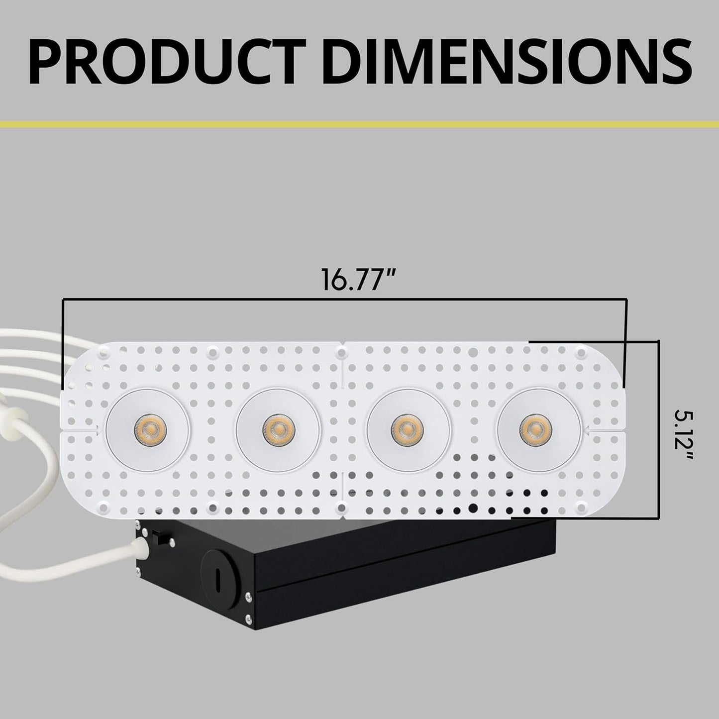 P-7397 2 inch Trimless 4 Head Round White HO, 32/56W, 3000/4800 Lumens, 5CCT Recessed Light