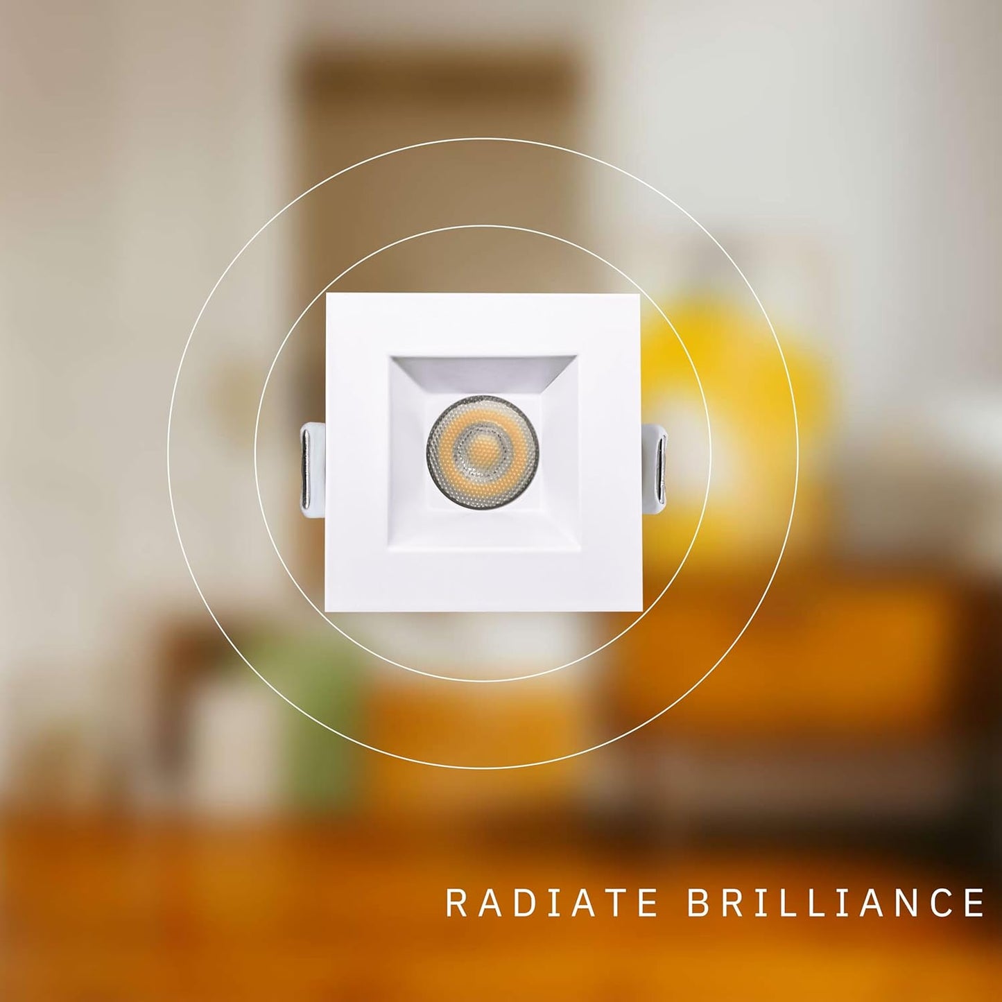 P-6521 1 Inch Square White Smooth High-Output, 15 Watts, 1100 Lumens 5CCT Recessed Light