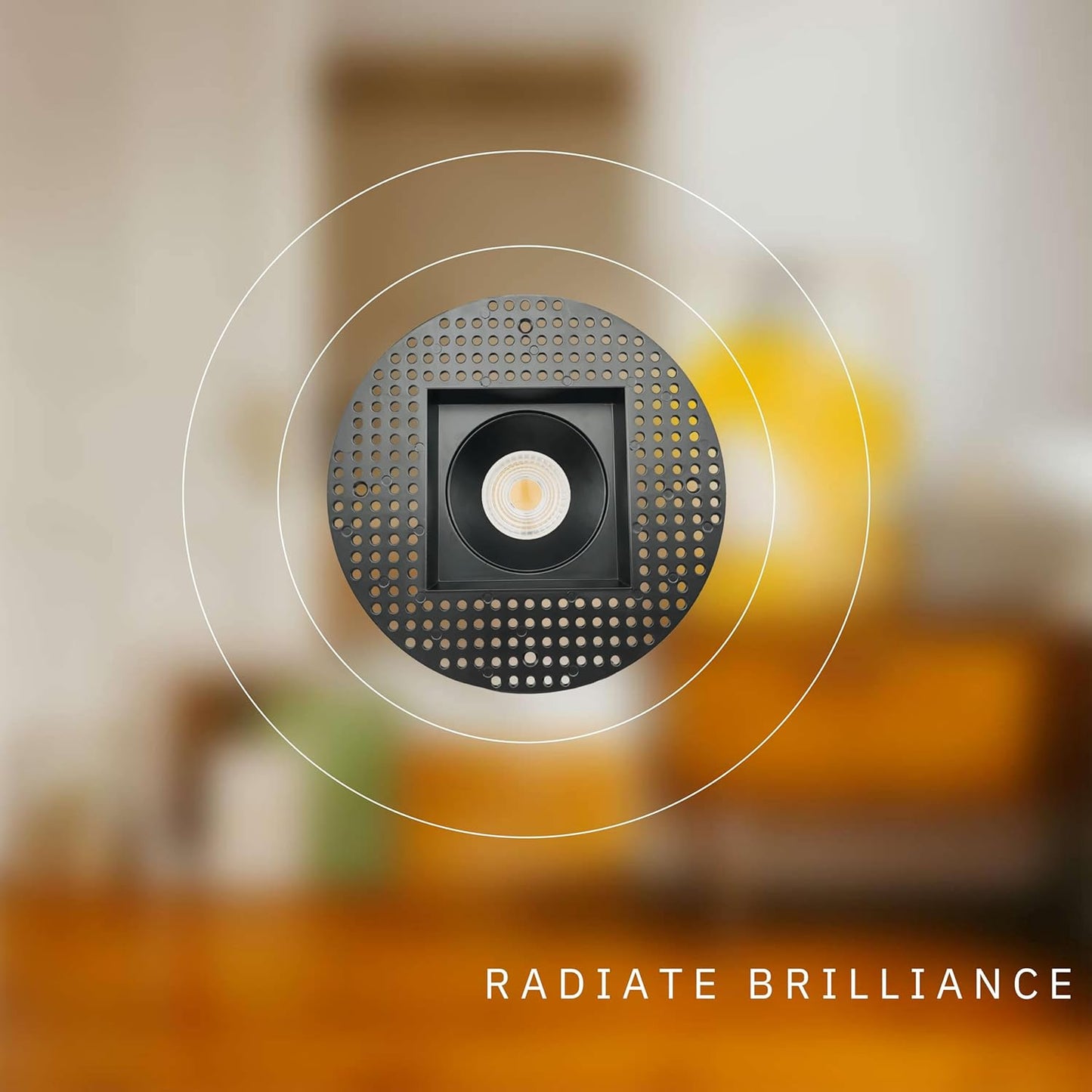 P-6441 4 Inch Trimless Square, Black Finish 15/22W,1600/2400 Lumens 5CCT Recessed Light