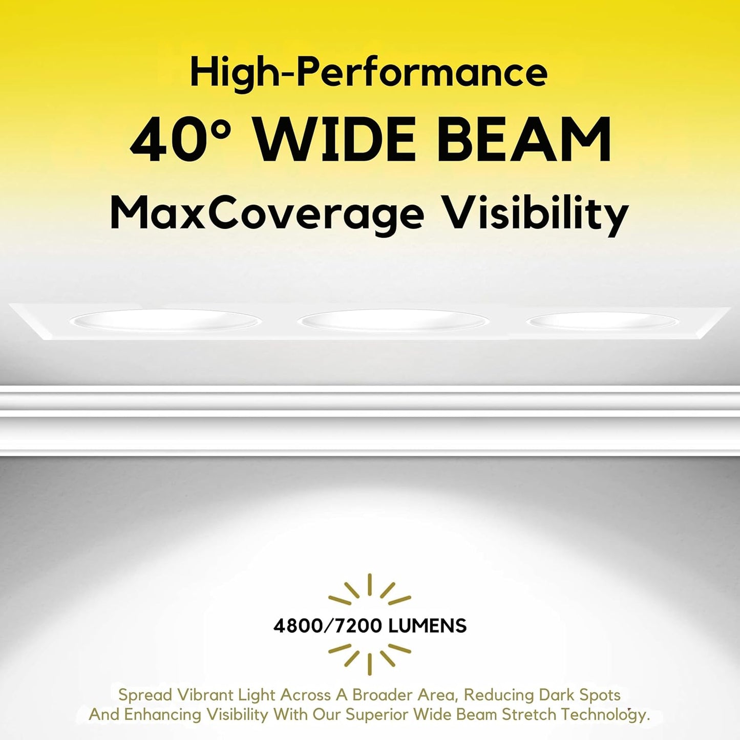 P-7457 4 inch Trimless 3 Head Round White, 45/66W, 4800/7200 Lumens, 5CCT Recessed Light