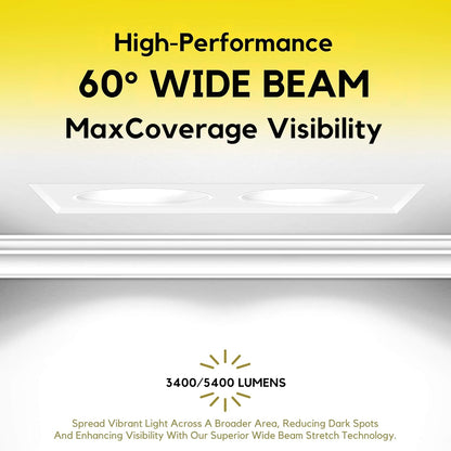 P-7448 3.5 inch Trimless 2 Head Round White HO, 36/60W, 3400/5400 Lumens, 5CCT Recessed Light