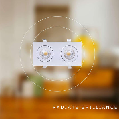 P-6552 3.5 Inch 2 Head Multiple Gimbal, White Finish 20 Watts, 1600 Lumens 5CCT Recessed Light