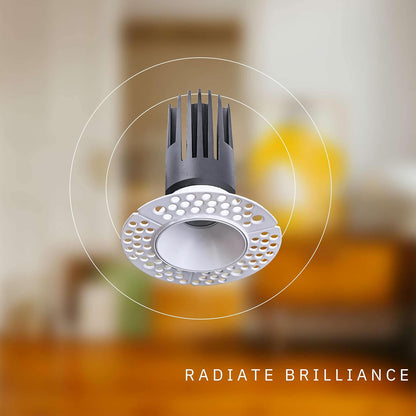 P-6350 2 Inch Trimless Round White 14W-8W 1200-750 Lumens 5CCT Recessed Light