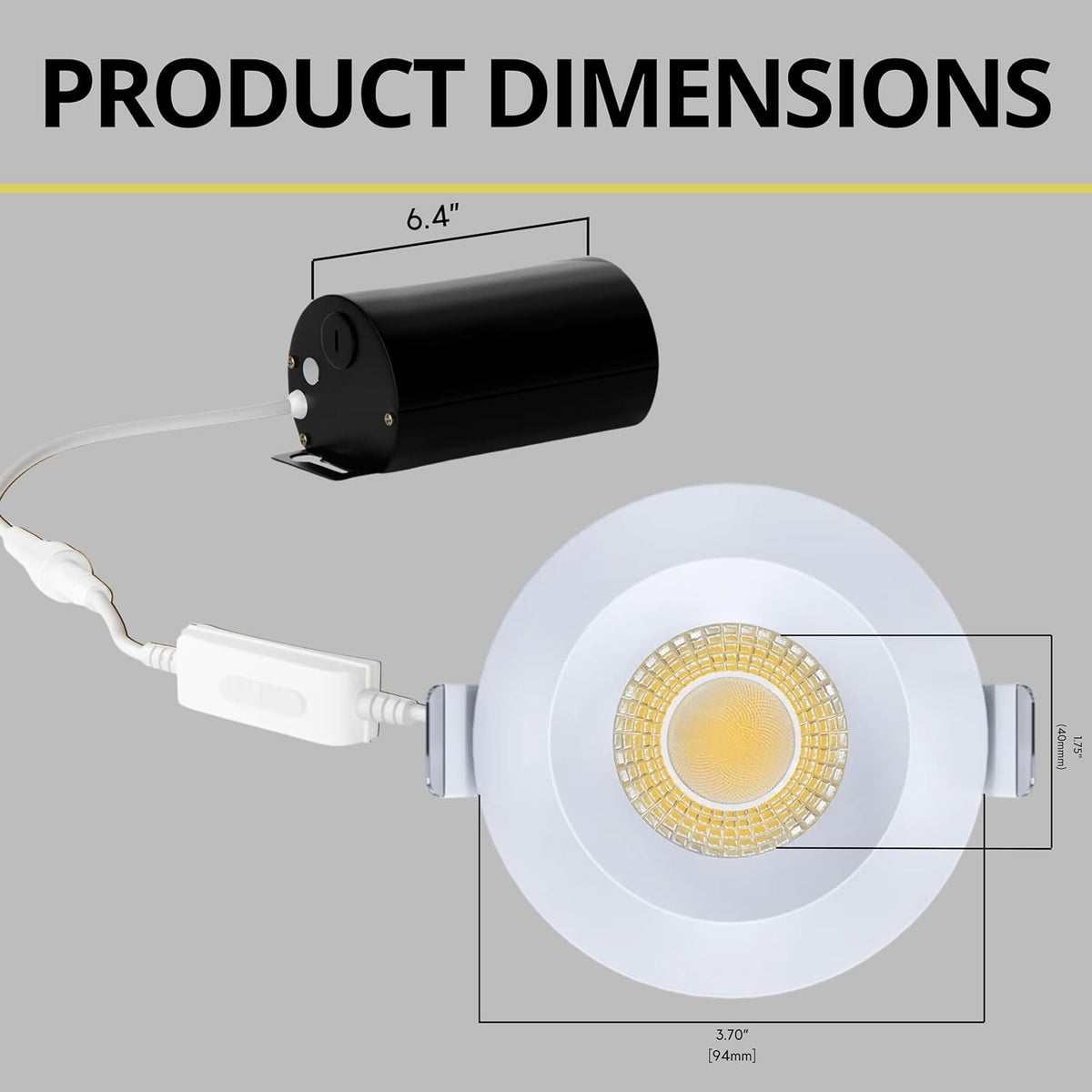 P-7542 3 inch Round White Shallow Trim, 8W, 800 Lumens, 5CCT Recessed Light