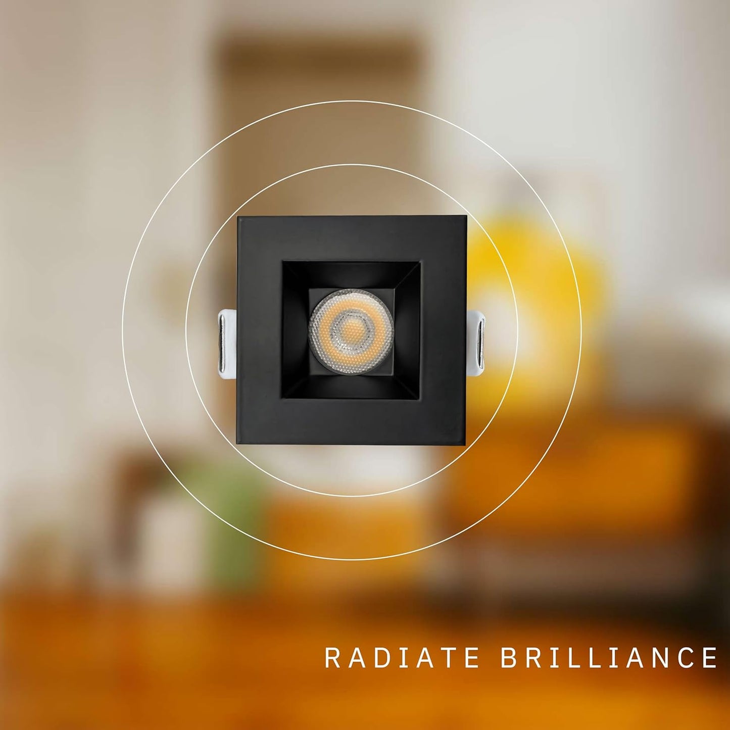 P-6522 1 Inch Square Black Smooth High-Output, 15 Watts, 1100 Lumens 5CCT Recessed Light