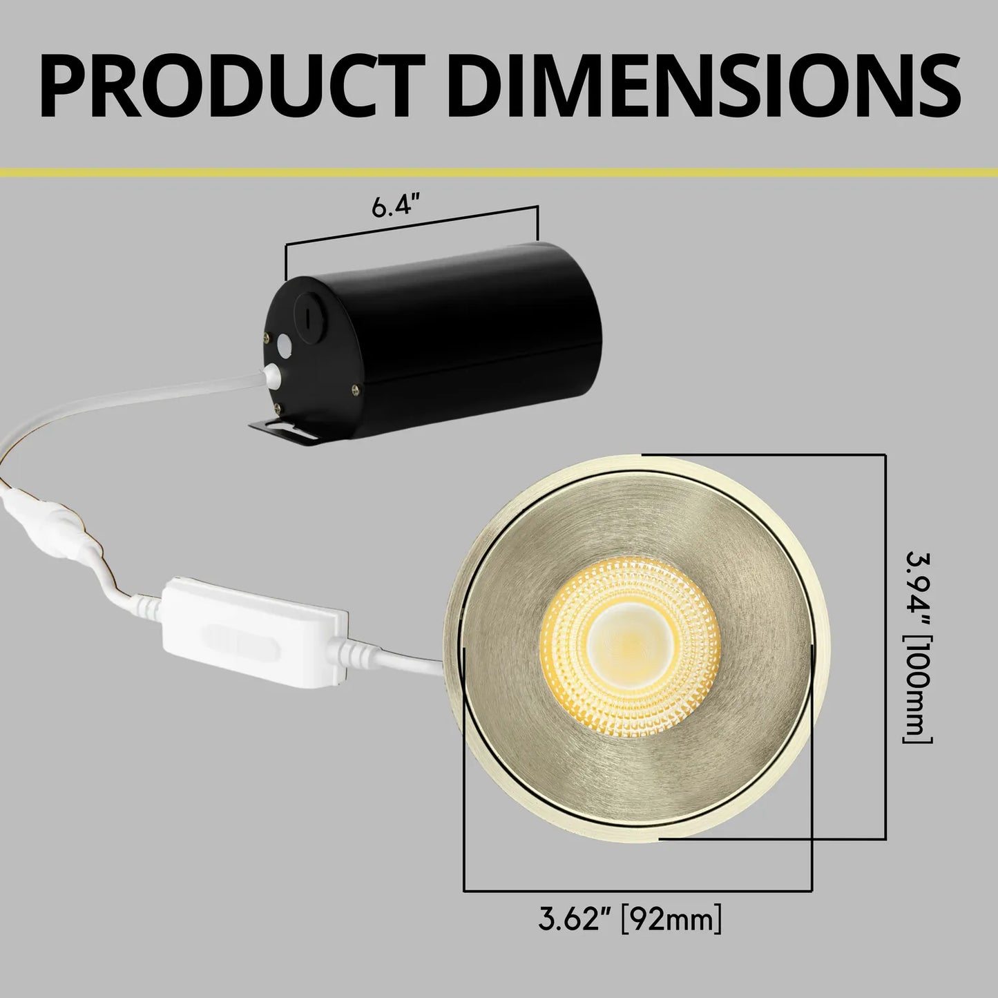 P-7155 3.5 Inch Millwork Trimless Round Brushed Nickel HO 18-30W, 1700-2700 Lumens 5CCT Recessed Light
