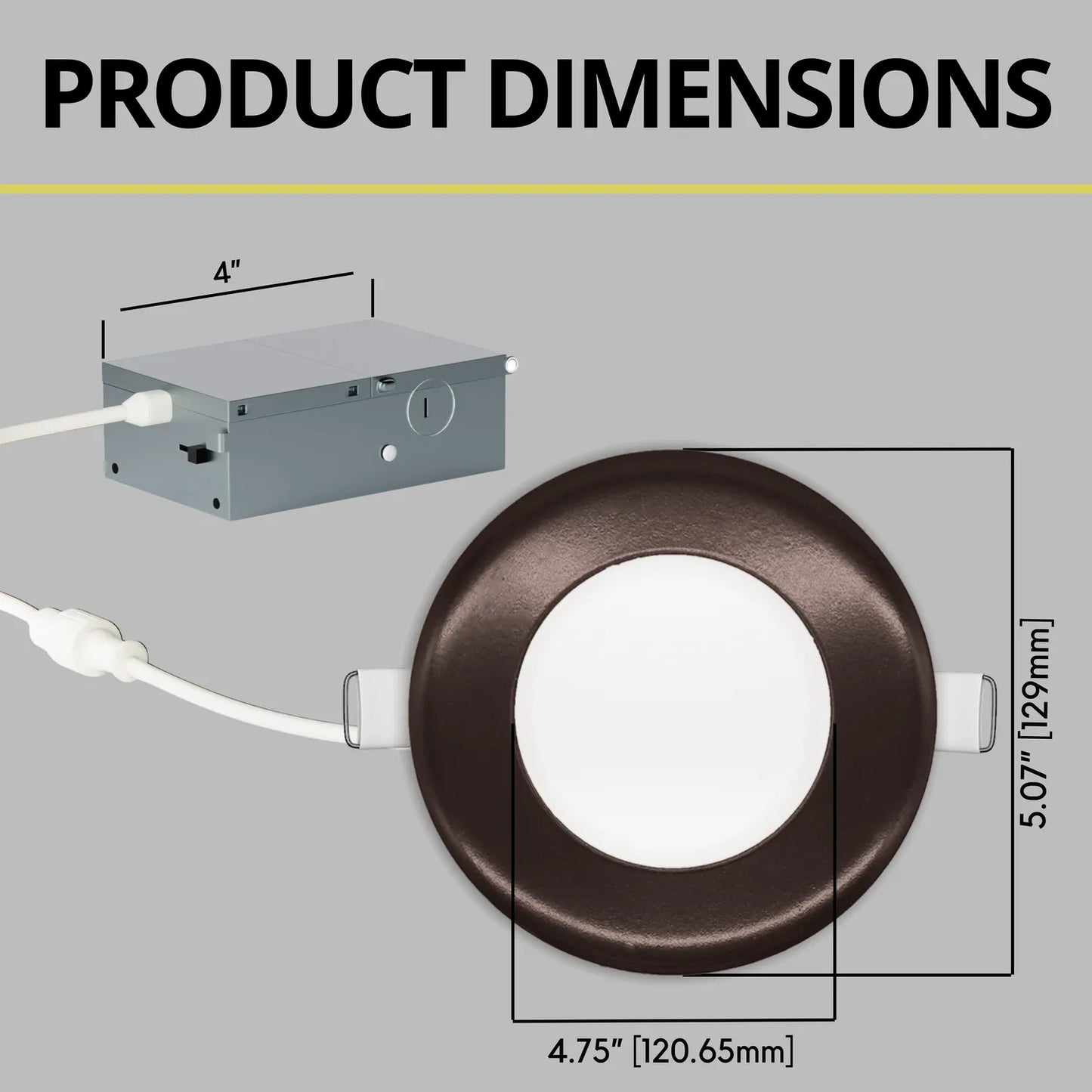 P-5151 4 Inch Round Bronze 12W 1000 Lumens 5CCT Slim Ultra-Thin light