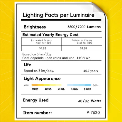 P-7320 6 Inch Led Light Engine Black, 40-82W, 3800-7200 Lumens, 5CCT Recessed Light