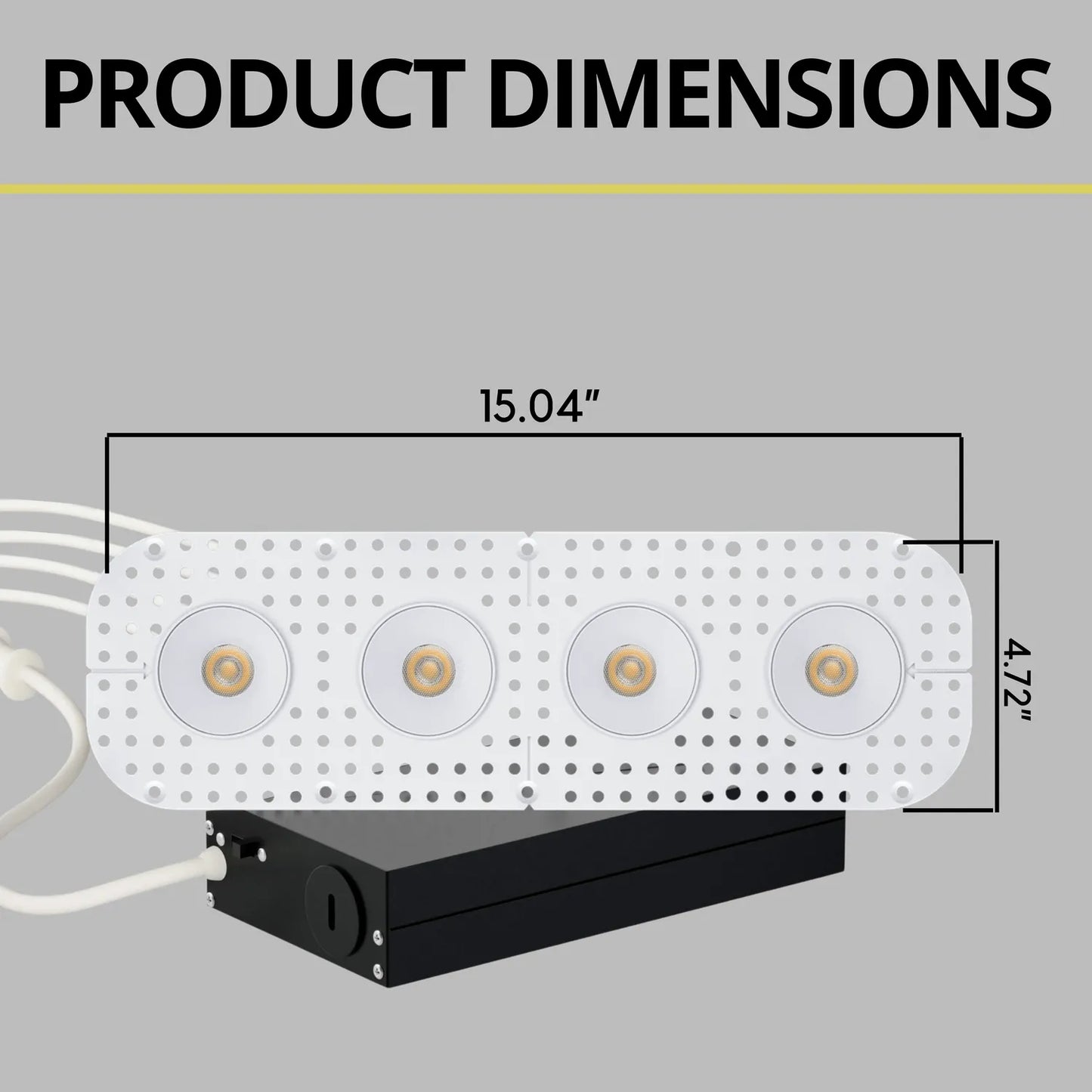P-7370 1.5 Inch Trimless 4 Head Round White 28W, 2400 Lumens, 5CCT Recessed Light