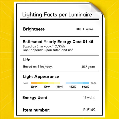 P-5149 4 Inch Round Black 12W 1000 Lumens 5CCT Slim Ultra-Thin light