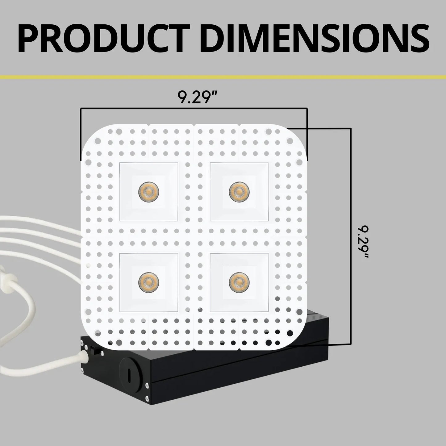 P-7376 1.5 Inch Trimless Quadruple Head Square White 28W, 2400 Lumens, 5CCT Recessed Light
